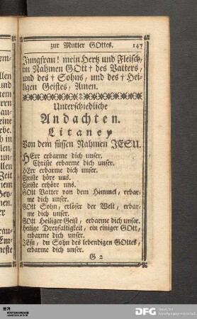 Unterschiedliche Andachten.