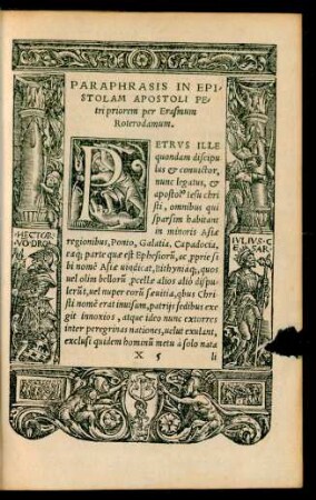 Paraphrasis In Epistolam Apostoli Petri priorem per Erasmum Roterodamum.