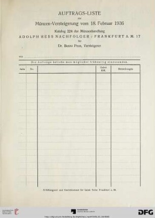 Auftrags-Liste