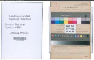 Entnazifizierung Wilhelm Janning , geb. 25.05.1901 ()
