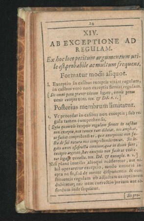 XIV. Ab Exceptione Ad Regulam. - IIXL. Ab Usufructuario Ad Colonum.
