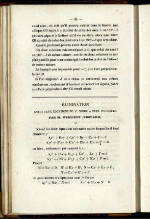 Élimination.