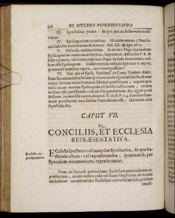 Caput VII. De Conciliis, Et Ecclesia Repræsentativa.