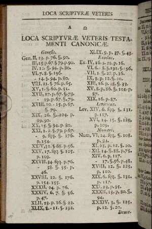 Loca Scripturæ veteris Testamenti Canonicæ.