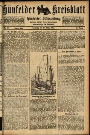Zweite Ausgabe vom Samstag, den 15. März 1924.