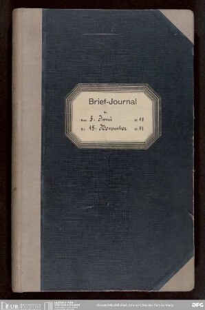 Journal der eingegangenen und ausgegangenen Briefe