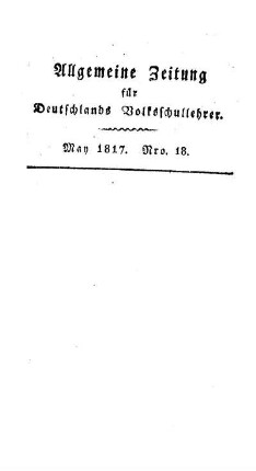 Schule : in welch einem und reinem Geiste muß gelehrt werden? ; (Beschluß)