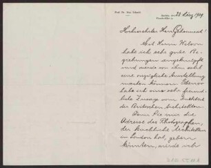 Schreiben an Hermann Muthesius (Brief)