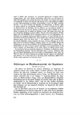 Erfahrungen im Metallwerkunterricht mit Ungelernten