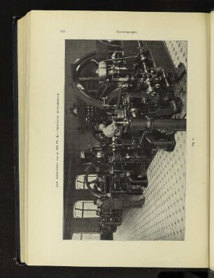 Zwei Gasmotoren von je 150 PS. der elektrischen Zentralstation.