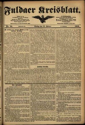 Ausgabe vom Freitag, den 12. Februar 1909.