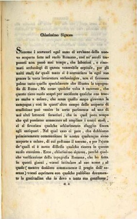 Della Basilica Giulia ed alcuni siti del foro Romano Lettera
