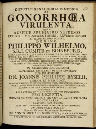 Disputatio Inauguralis Medica De Gonorrhoea Virulenta