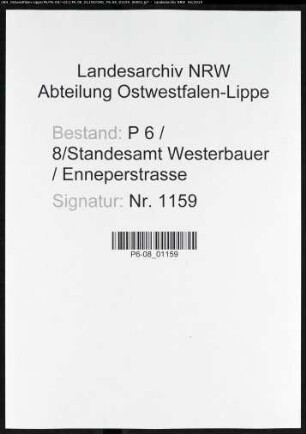 Sterberegister Standesamt Hagen-Westerbauer