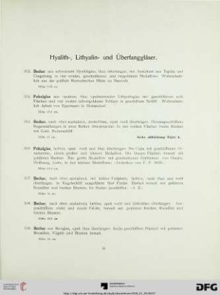 Hyalith-, und Lithyalin und Überfanggläser (Nr. 313-335)