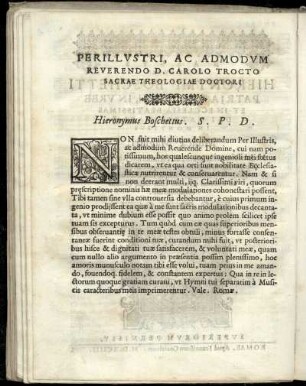 Dedikation an Carolo Trocto sacrae theologiae doctori