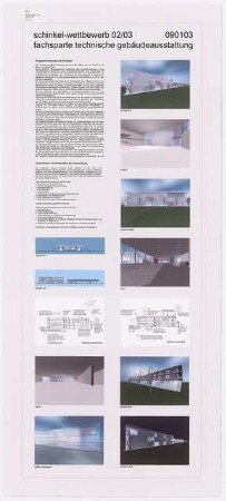 Transparenz der Wirkungskreisläufe Schinkelwettbewerb 2003: Ansichten, perspektivische Ansichten (Modellsimulation), Erläuterungen