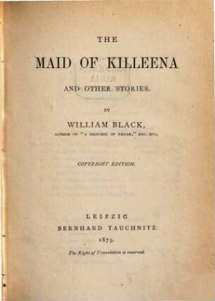 The maid of Killeena and other stories