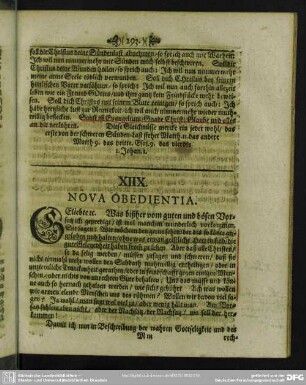 XIIX. Nova Obedientia