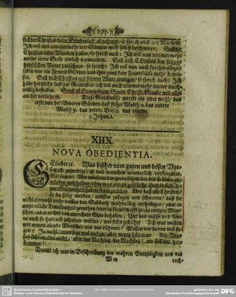 XIIX. Nova Obedientia