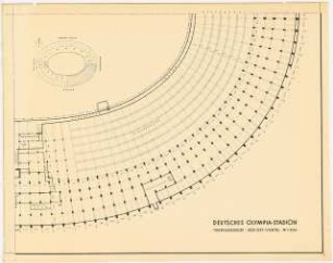 Olympia-Stadion Berlin: Grundriss Tunnelgeschoss Südost-Viertel 1:200