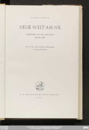 Neue Welt am Nil : Tagebuchblätter einer Reise nach Ägypten und dem Sudan