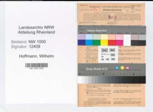Entnazifizierung Wilhelm Hoffmann, geb. 07.03.1898 (Landessekretaer)