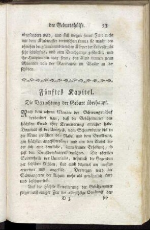 Fünftes Kapitel. Die Betrachtung der Geburt überhaupt.