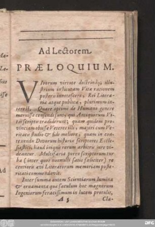 Ad Lectorem Praeloquium.