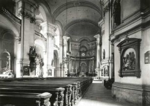 Liegnitz, Pfarrkirche : Liegnitz (Legnica/Polen). Katholische Pfarrkirche Sankt Johannes. Inneres zum Chor