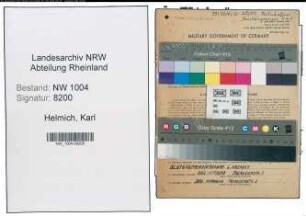 Entnazifizierung Karl Helmich , geb. 18.10.1901 (Postschaffner)