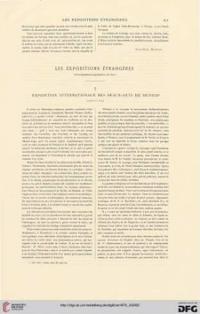 5: Les expositions étrangères, [2] : Exposition internationale des Beaux-Arts de Munich