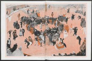 Una escena de carnaval : En el baile de máscaras, gouache de Alonso