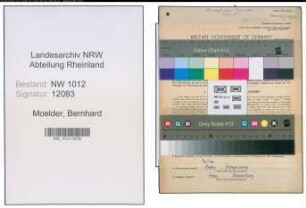 Entnazifizierung Bernhard Moelder , geb. 11.09.1896 (Arbeiter)