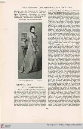 Personal- u. Atelier-Nachrichten - Von Ausstellungen und Sammlungen – Vermischtes - Kunstlitteratur