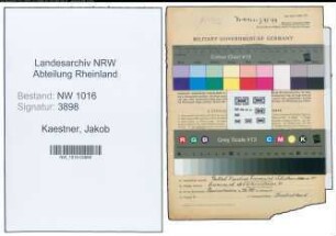 Entnazifizierung Jakob Kaestner , geb. 20.07.1890 ()