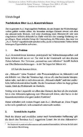 Nachdenken über A.c.I.-Konstruktionen