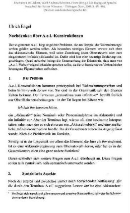 Nachdenken über A.c.I.-Konstruktionen