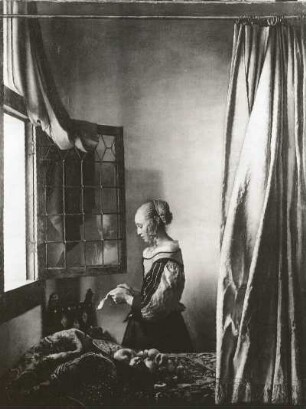 Brieflesendes Mädchen am offenen Fenster : Vermeer van Delft, Jan: Brieflesendes Mädchen am offenen Fenster. Leinwand; 86 x 64,5 cm. um 1657. Dresden: Gemäldegalerie Alte Meister 1336