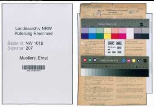 Entnazifizierung Ernst Muellers , geb. 27.03.1897 (Lehrer)