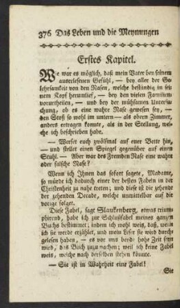 Erstes Kapitel ... Zwey und dreyßigstes Kapitel.