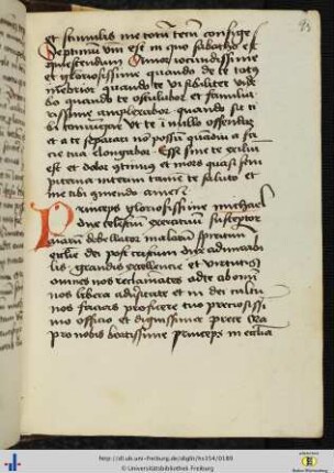 (93rv) Princeps gloriosissime Michael ...