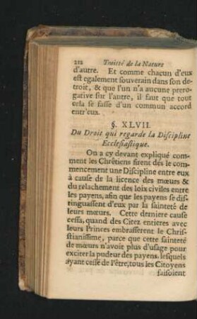 § XLVII. Du Droit qui regarde la Discipline Ecclesiastique.