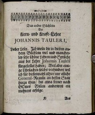 Das ander Büchlein Der Kern- und Kraft-Lehre Johannis Tauleri