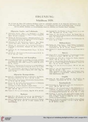 Ergänzung: Schrifttum 1939
