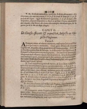 Caput II. De Causa efficiente & impulsiva, Subjecto ac Objecto Virginum.