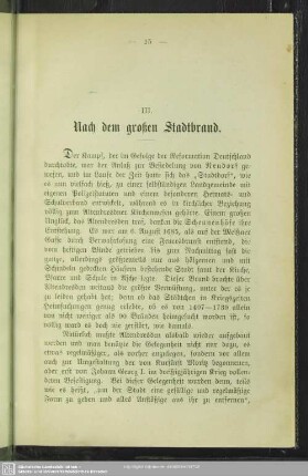 III. Nach dem großen Stadtbrand