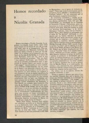 Hemos recordado a Nicolás Granada