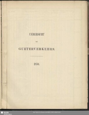 Uebersicht des Gueterverkehrs : 1858