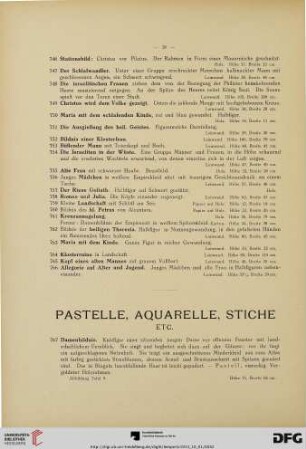 Pastelle, Aquarelle, Stiche etc. (Nr. 767-804)
